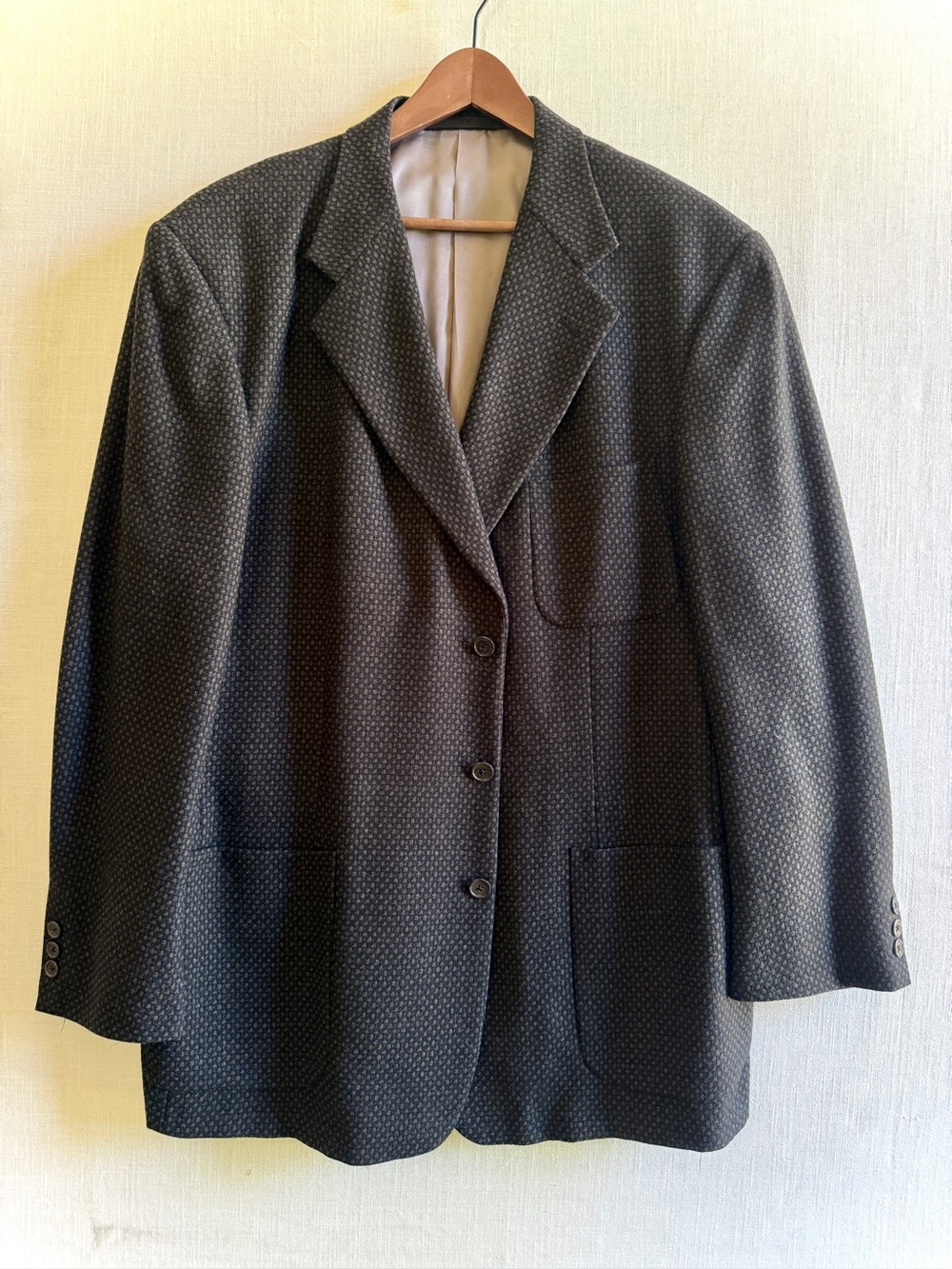 Vintage Tallia Uomo Ashburn's 100% Wool Sport Coat Blazer Navy Dark Green 42